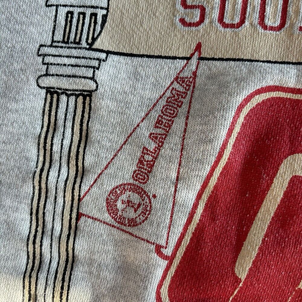 Vintage 80s Discus Athletic Sweatshirt OU Oklahoma Sooners Football Medium USA - Picture 15 of 16